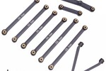 Powerhobby PHSCX24115-Gray  Powerhobby Aluminum Suspension Links Steering Rod Tie Set SCX24 C10 Jeep Gray