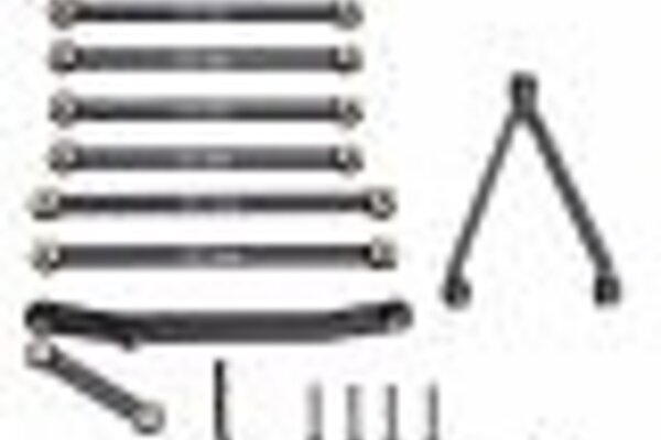 Powerhobby PHSCX24115-Gray  Powerhobby Aluminum Suspension Links Steering Rod Tie Set SCX24 C10 Jeep Gray