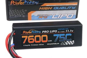 Powerhobby PH3S7600MAH75CXT90HC    3s 11.1v 7600mah 75c Lipo Battery w XT90 Plug Hard Case
