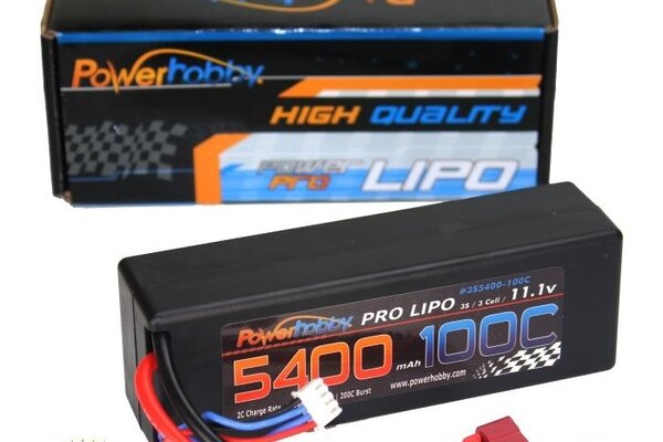 Powerhobby PH3S5400MAH100CDEANSHC  Powerhobby 3s 11.1v 5400mah 100c lipo Battery w Deans Plug Hard Case