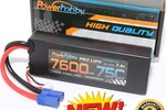 Powerhobby PH2S7600MAH75CEC5  PowerHobby 2S 7.4V 7600mAh 75C Lipo Battery Pack w EC5 Plug Hard Case