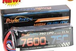 Powerhobby PHB3S7600MAH75CXT60  Powerhobby 3s 11.1v 7600mah 75c Lipo Battery w XT60 Plug + Traxxas Adapter