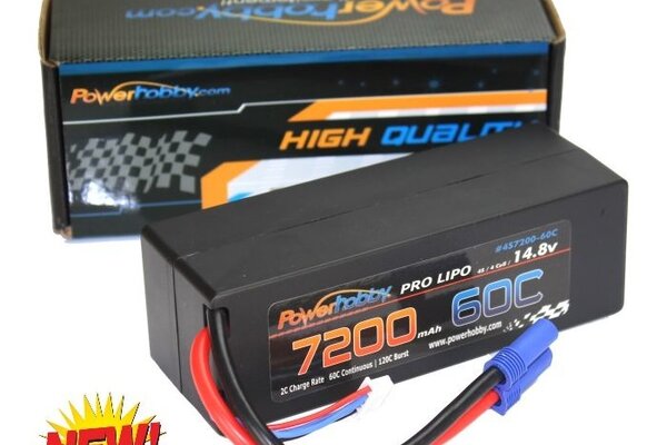 Powerhobby PH4S7200MAH60CEC5HC  PowerHobby 4S 14.8V 7200mAh 60C-120C Lipo Battery EC5 Plug 4-Cell Hard Case