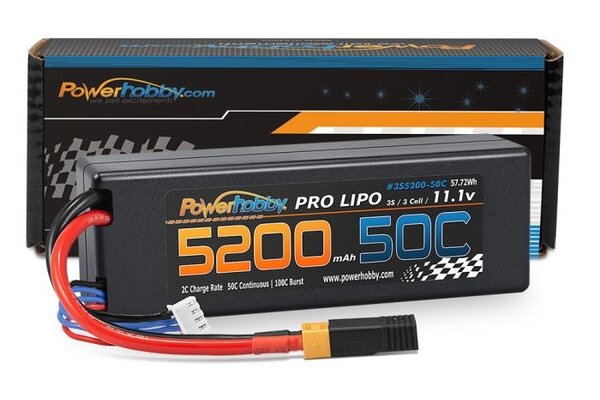 Powerhobby PHB3S520050CXT60HC  Powerhobby 3s 11.1V 5200mah 50c Lipo Battery Hardcase XT60 Plug w Traxxas Adapter