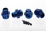 Traxxas 6469 Wheel hub, splined, 17mm, 6061-T6 aluminum (blue-anodized) (4)/ screw pin, 4x13mm (with threadlock) (4) (for 6mm axles)