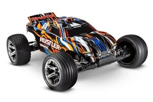 Traxxas 37076-74-ORNG Rustler® VXL:  1/10 Scale Stadium Truck with TQi™ Traxxas Link™ Enabled 2.4GHz Radio System & Traxxas Stability Management (TSM)®