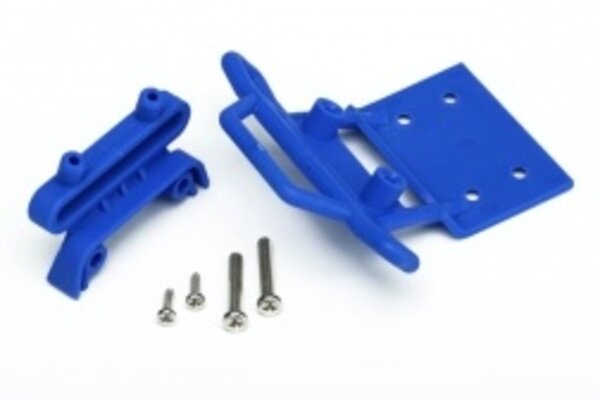 Traxxas 3621X Bumper, front / bumper mount, front / 4x23mm RM (2)/ 3x10mm RST (2) (blue)