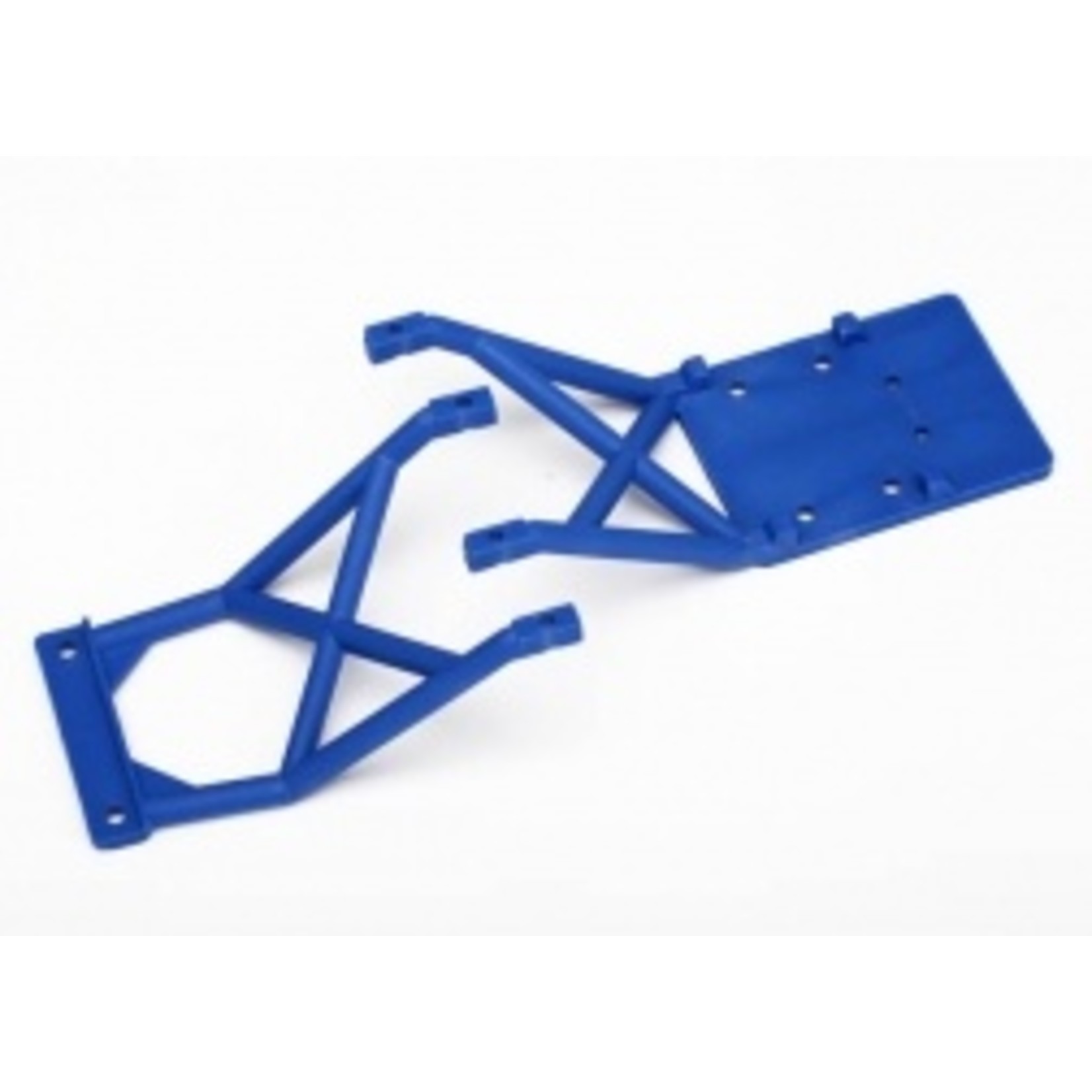 Traxxas 3623X Skid plates, front & rear (blue)