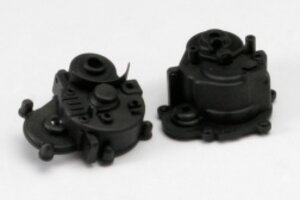 Traxxas 5391R Gearbox halves (front & rear)/ rubber access plug/ shift detent ball/ spring/ 4mm GS/ shift shaft seal, glued