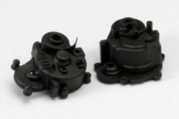 Traxxas 5391R Gearbox halves (front & rear)/ rubber access plug/ shift detent ball/ spring/ 4mm GS/ shift shaft seal, glued
