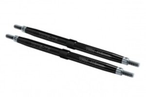 Traxxas 5141A Toe links, T-Maxx®/E-Maxx (TUBES black-anodized, 7075-T6 aluminum, stronger than titanium) (112mm, front) (2)/ rod ends (4)/ aluminum wrench (1) (For T-Maxx®/E-Maxx models w/sealed pivot ball suspension & 3.8' wheels)