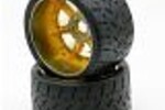 Powerhobby PHT5102-Gold Powerhobby  1/8 Gripper 54/100 Belted Mounted Tires 17mm Gold Wheels