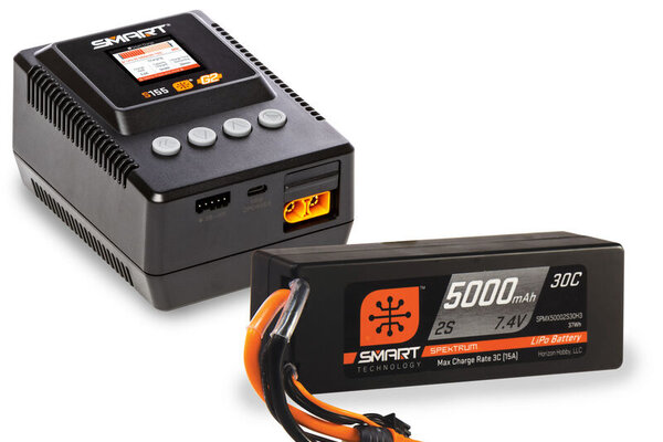SPEKTRUM SPMXBCB2  Smart Battery & Charger Surface Bundle: 2S 5000mAh LiPo Battery / S155 Charger