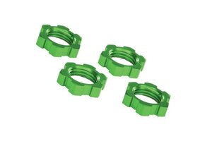 Traxxas 7758G Wheel nuts, splined, 17mm, serrated (green-anodized) (4)