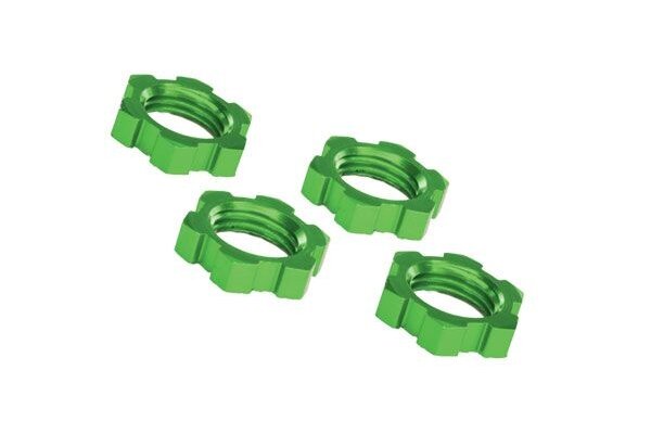 Traxxas 7758G Wheel nuts, splined, 17mm, serrated (green-anodized) (4)