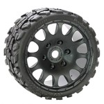 Powerhobby PHT1141-Sport  Powerhobby Raptor Belted Monster Truck Tires / Wheels w 17mm Hex (2) Sport