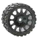 Powerhobby PHT1141-Race  Powerhobby Raptor Belted Monster Truck Tires / Wheels w 17mm Hex (2) Race