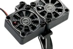 Powerhobby PH1295Black  Powerhobby 1/8 Aluminum HeatSink (Motor Mount) w/Twin Turbo High-Speed 30mm Cooling Fans For 40-42mm Diamtere Motors