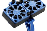 Powerhobby PH1295Blue  Powerhobby 1/8 Aluminum HeatSink (Motor Mount) w/Twin Turbo High-Speed 30mm Cooling Fans For 40-42mm Diamtere Motors