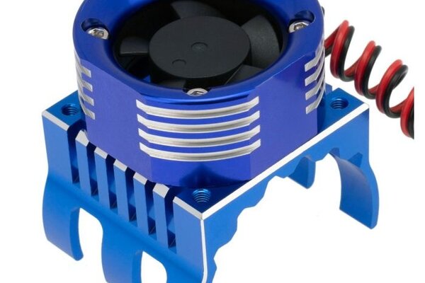 Powerhobby PHT1299-Blue  PowerHobby 1/8 Aluminum High Speed LED Lights Cooling Fan Heatsink Mount Blue