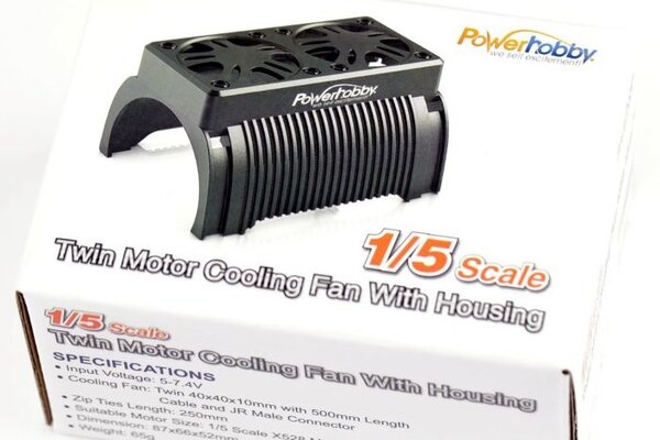 Powerhobby PHF009  1/5 Twin Motor Cooling / Heat Sink Fan with Housing 55mm