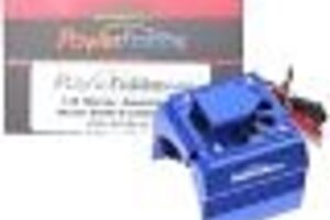 Powerhobby PHB18FSBLUE  Powerhobby Aluminum Motor Heatsink + Cooling Fan For 1/8 Size Motors Blue
