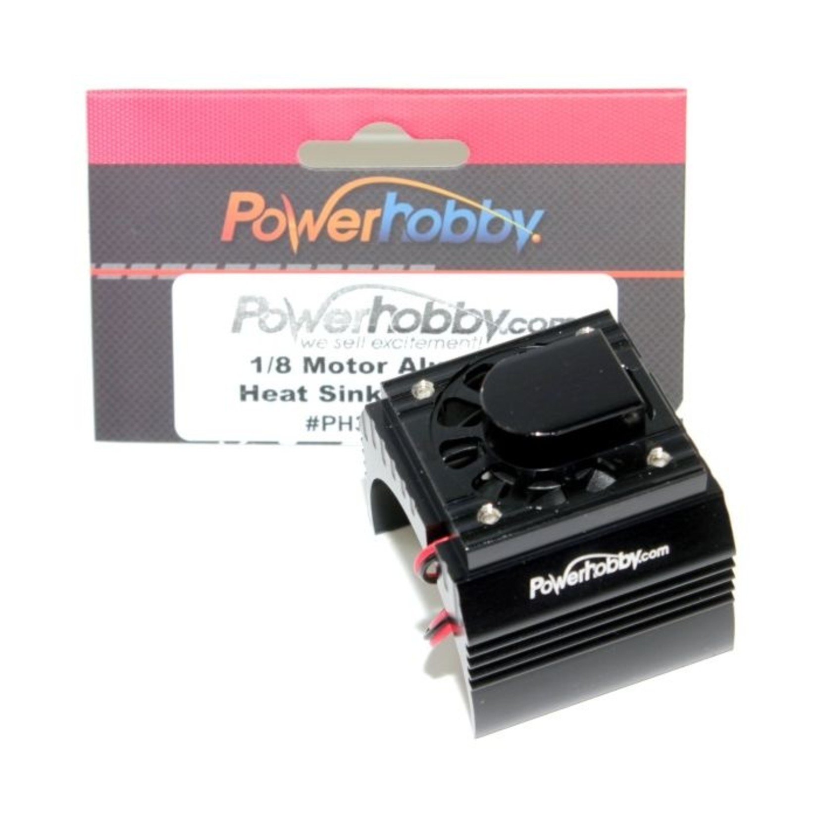 Powerhobby PHB18FSBLACK    Powerhobby Aluminum Motor Heatsink + Cooling Fan For 1/8 Size Motors Black