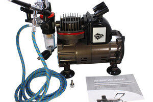 Spaz Stix SZX50000  Dual Action Gravity Feed Airbrush & Air Compressor Combo