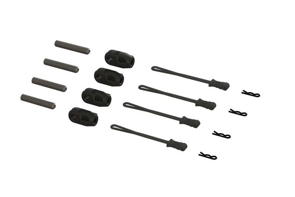 ARRMA ARA320477  Brace Rod Ends W/Pins And Retainers (4)