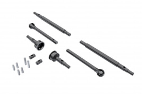 Traxxas 9756 Axle shafts, front (2), rear (2)/ stub axles, front (2) (hardened steel)/ 1.5x7.8mm pins (2)/ 1.5x6mm pins (4)/ cross pins (2)