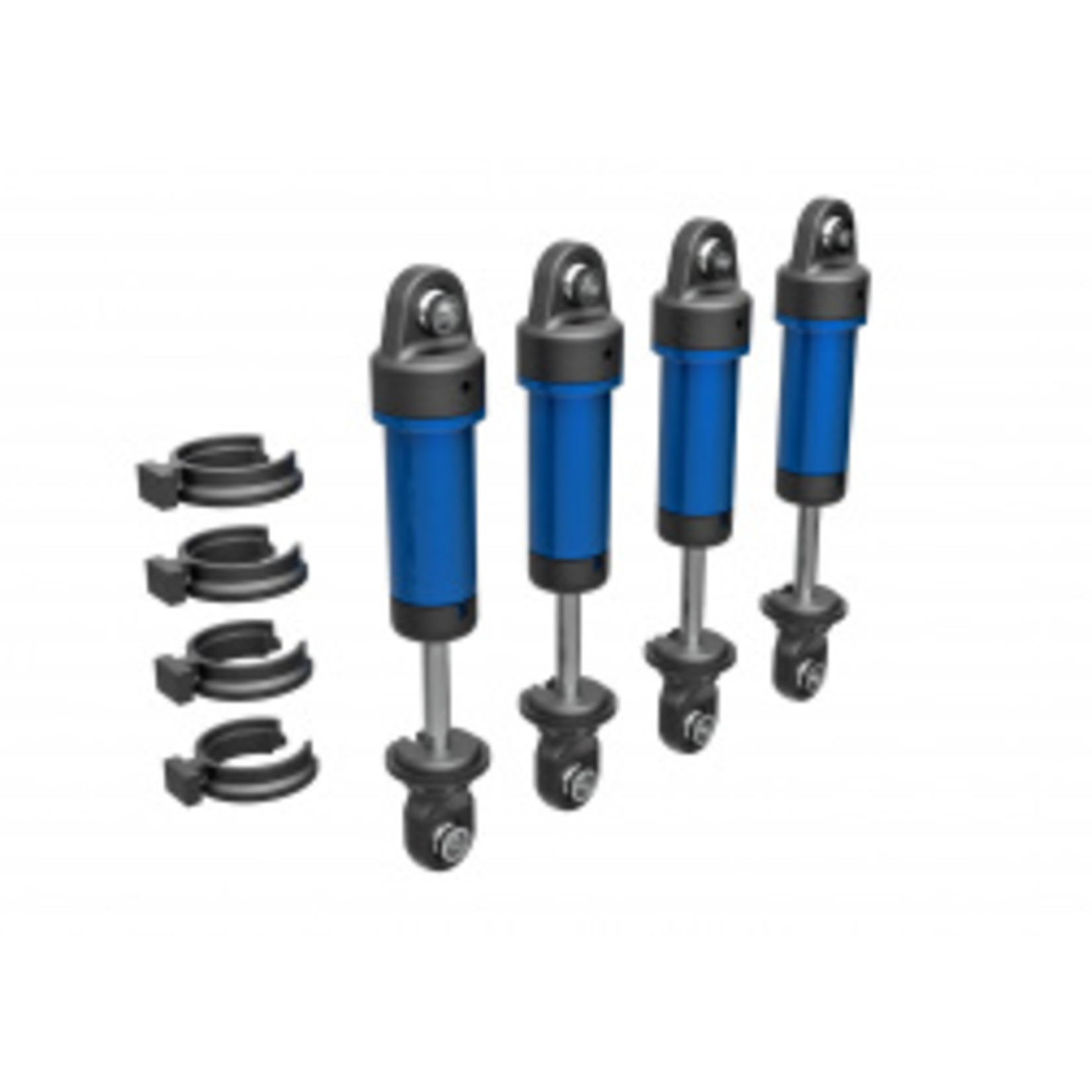 Traxxas 9764-BLUE Shocks, GTM, 6061-T6 aluminum (blue-anodized) (fully assembled w/o springs) (4)
