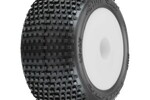 Proline Racing PRO1017713  1/18 Hole Shot Front/Rear Mini-T Tires Mounted 8mm White Wheels (2)