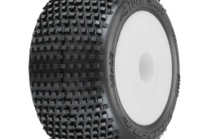 Proline Racing PRO1017713  1/18 Hole Shot Front/Rear Mini-T Tires Mounted 8mm White Wheels (2)