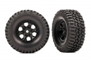 Traxxas 9774  Tires & wheels, assembled (black 1.0" wheels, BFGoodrich® Mud-Terrain™ T/A® KM3 2.2x1.0" tires) (2)