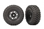 Traxxas 9773  Tires & wheels, assembled (black 1.0" wheels, Canyon Trail 2.2x1.0" tires) (2)