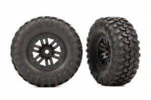 Traxxas 9773  Tires & wheels, assembled (black 1.0" wheels, Canyon Trail 2.2x1.0" tires) (2)