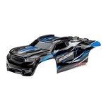 Traxxas 9511A Body, Sledge™, blue/ window, grille, lights decal sheet (assembled with front & rear body mounts and rear body support for clipless mounting)