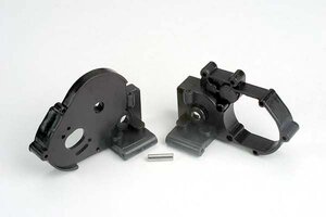 Traxxas 3691  Gearbox halves (l&r) (black) w/ idler gear shaft