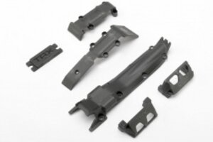 Traxxas 7037 Skidplate set, front (1)/ rear (1)/ transmission (1)/ steering servo guards (2) / steering servo cover plate (1)