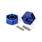 Traxxas 1654X  Wheel hubs, hex (blue-anodized, lightweight aluminum) (2)/ axle pins(2)