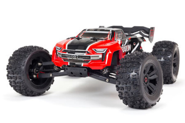 ARRMA ARA8608V5T1  1/8 KRATON 6S V5 4WD BLX Speed Monster Truck with Spektrum Firma RTR, Red