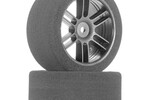 BSR Racing Tires BXRF3035B  1/10 30mm Nitro Touring Foam Tires, Mounted, 35 Rear, Black Wheels (2)