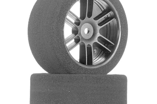 BSR Racing Tires BXRF3035B  1/10 30mm Nitro Touring Foam Tires, Mounted, 35 Rear, Black Wheels (2)