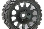 Powerhobby PHT1141  Powerhobby Raptor Belted Monster Truck Tires / Wheels w 17mm Hex (2) Sport