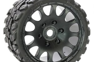 Powerhobby PHT1141  Powerhobby Raptor Belted Monster Truck Tires / Wheels w 17mm Hex (2) Sport
