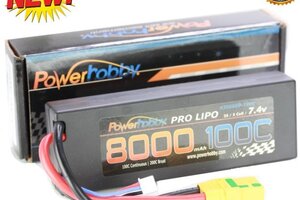 Powerhobby PHBPH2S8000MAH100CXT90  Powerhobby 2s 7.4V 8000mah 100C Lipo Battery with XT90 Plug