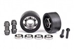 Traxxas 7775A  Wheels, wheelie bar, 6061-T6 aluminum (dark titanium-anodized) (2)/ axle, wheelie bar, 6061-T6 aluminum (2)/ 10x15x4 ball bearings (4)
