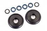 Traxxas 9461T Wheels, wheelie bar, 6061-T6 aluminum (gray-anodized) (2)/ 5x8x2.5mm ball bearings (4)/ o-rings (2)/ 5x8x0.3mm TW (2)
