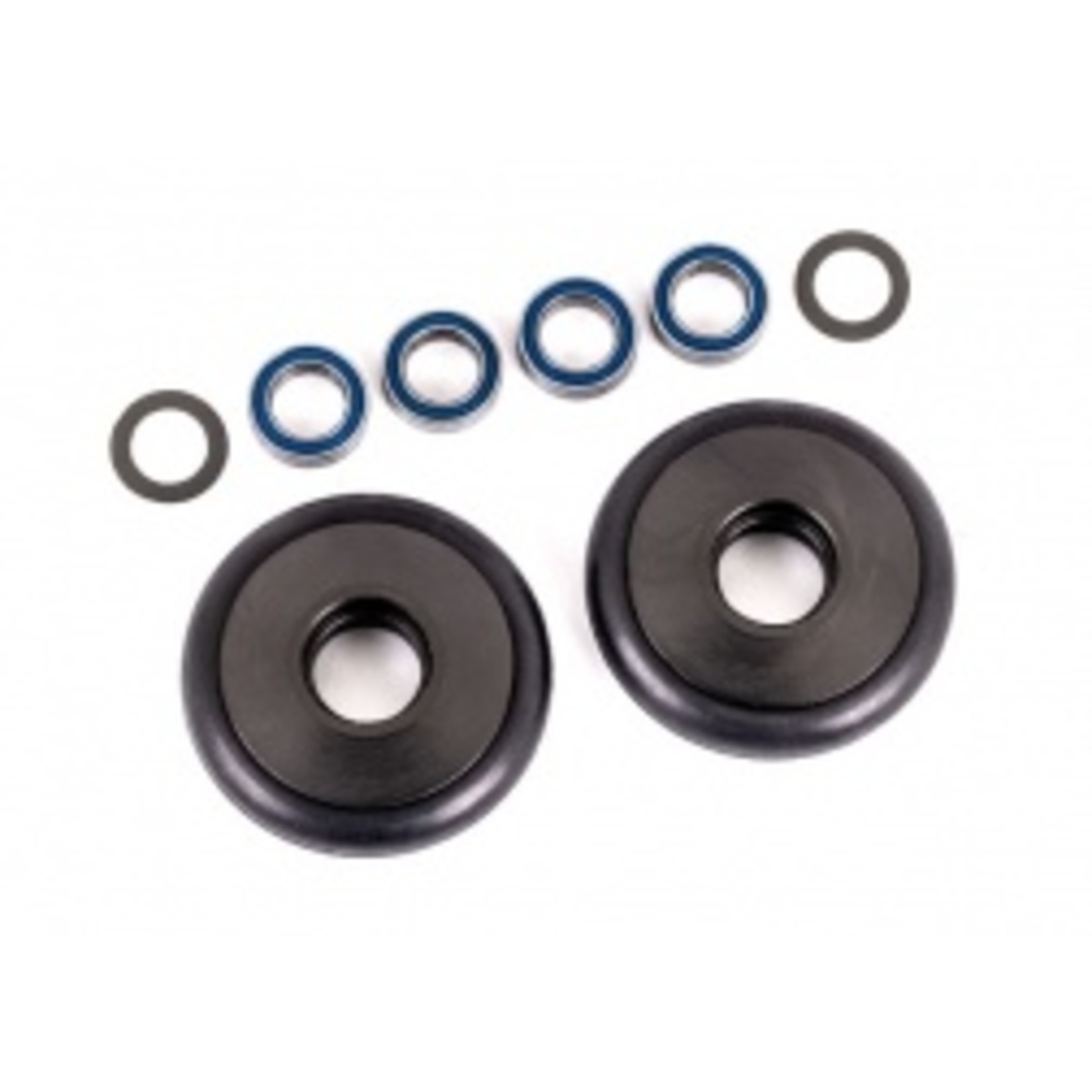 Traxxas 9461T Wheels, wheelie bar, 6061-T6 aluminum (gray-anodized) (2)/ 5x8x2.5mm ball bearings (4)/ o-rings (2)/ 5x8x0.3mm TW (2)
