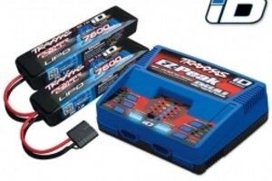 Traxxas 2991 Battery/charger completer pack (includes #2972 Dual iD® charger (1), #2869X 7600mAh 7.4V 2-cell 25C LiPo iD® battery (2))